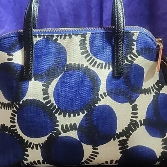 Kate Spade STORYBOOK Julia Street Dot Maise canvas satchel EUC - Picture 10 of 10